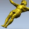 High-relief Crucifix 3D STL model for CNC carving