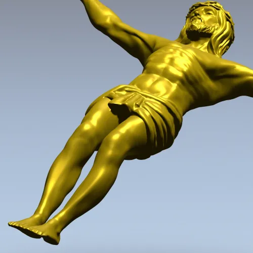 High-relief Crucifix 3D STL model for CNC carving