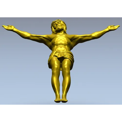 High-relief Crucifix 3D STL model for CNC carving