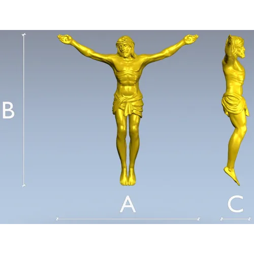 High-relief Crucifix 3D STL model for CNC carving