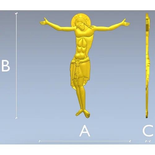 High-relief Crucifix 3D STL for CNC milling