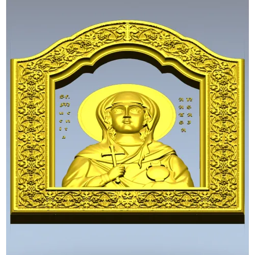 Saint Anastasia Icon STL Relief for CNC Milling