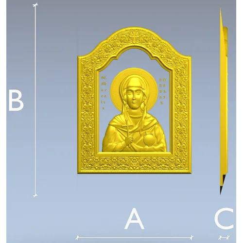 Saint Anastasia Icon STL Relief for CNC Milling