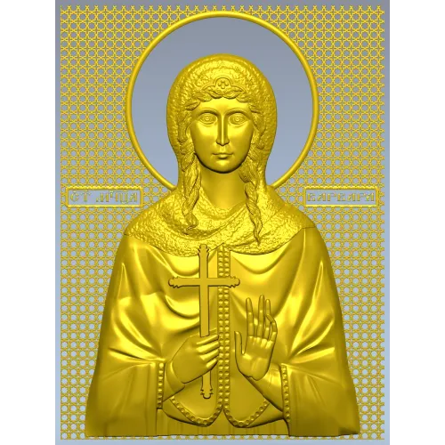 Saint Barbara - high-relief STL icon for CNC milling