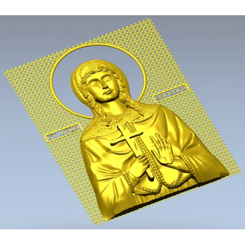 Saint Barbara - high-relief STL icon for CNC milling