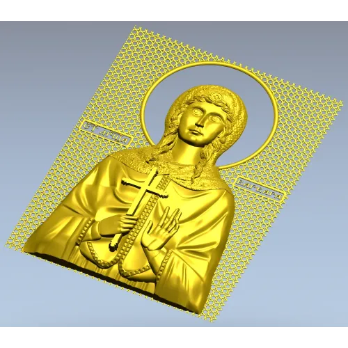Saint Barbara - high-relief STL icon for CNC milling
