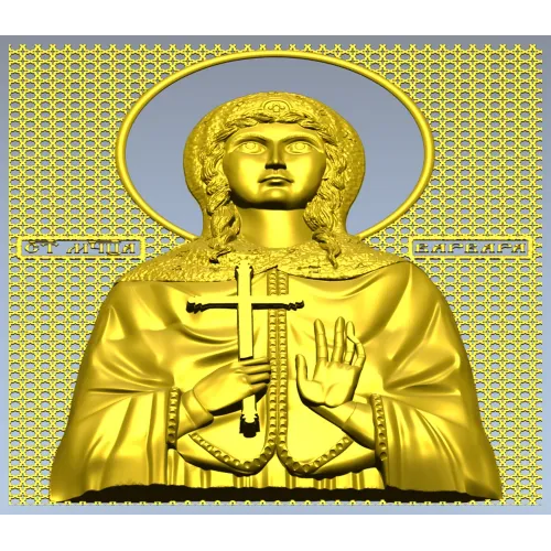 Saint Barbara - high-relief STL icon for CNC milling