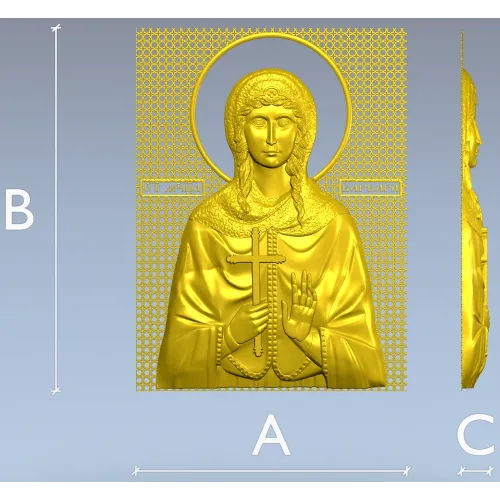 Saint Barbara - high-relief STL icon for CNC milling
