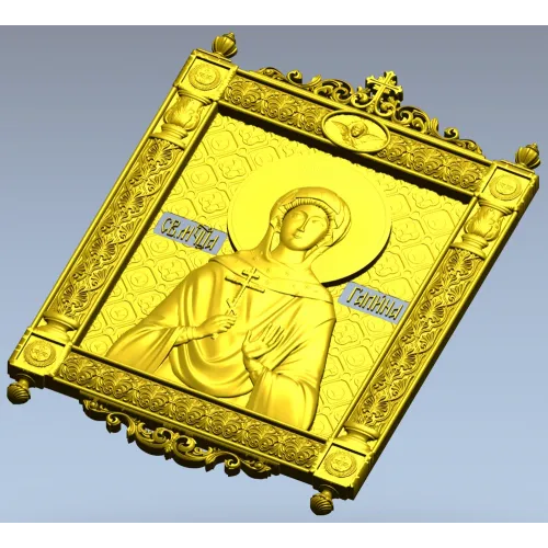 Saint Galina icon STL for CNC - high-relief religious panel