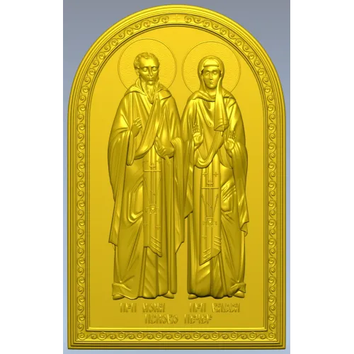 3D модель STL - икона Святые Иона и Васса для ЧПУ