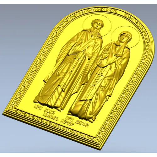 3D модель STL - икона Святые Иона и Васса для ЧПУ