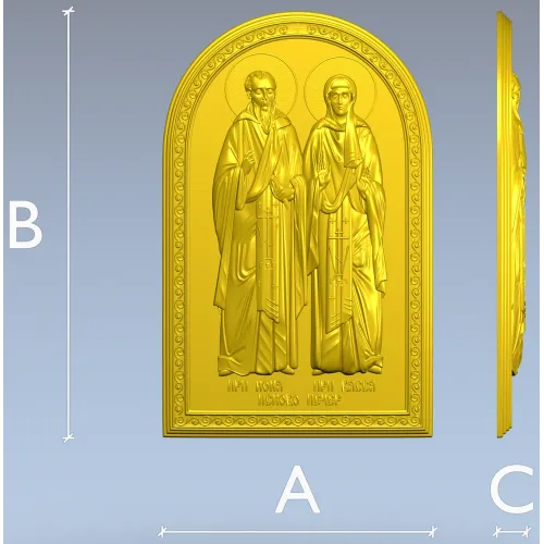 3D модель STL - икона Святые Иона и Васса для ЧПУ