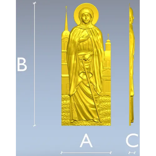Икона Блаженная Ксения Петербургская - 3D STL рельеф для ЧПУ