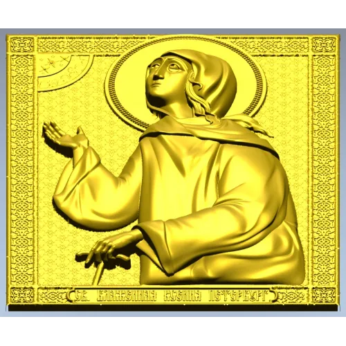 Святая Ксения Петербургская - рельефная 3D модель (STL) для ЧПУ