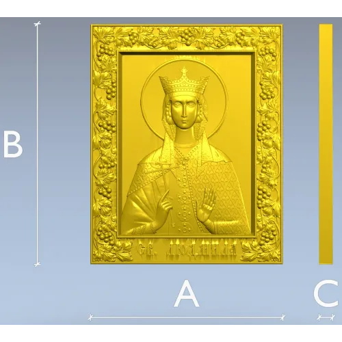 Святая Людмила - 3D модель (STL) для ЧПУ резьбы