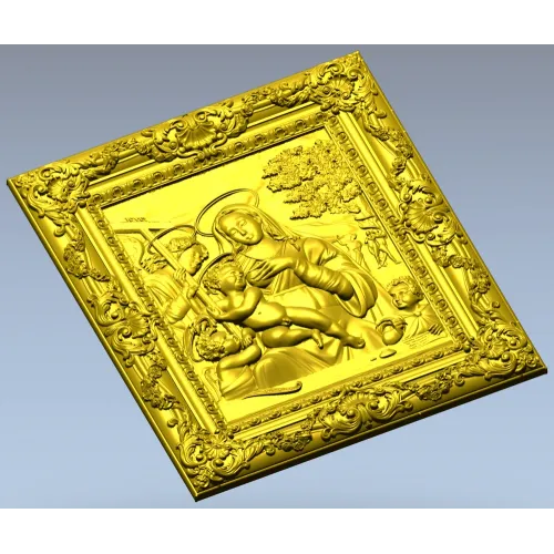 Holy Madonna - detailed STL 3D model for CNC relief carving