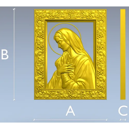 Madonna in Prayer - STL 3D model for CNC milling