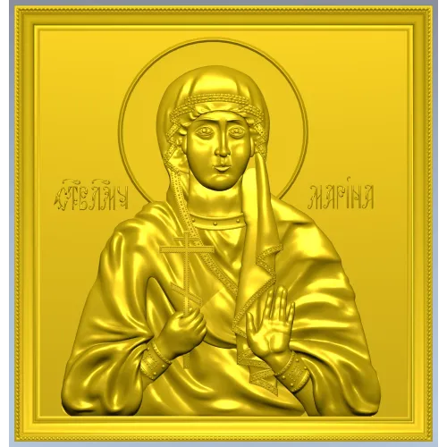 Saint Marina - high-relief icon STL for CNC