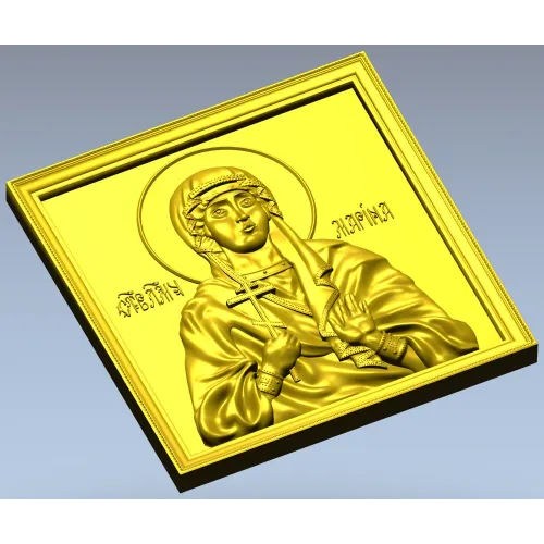 Saint Marina - high-relief icon STL for CNC