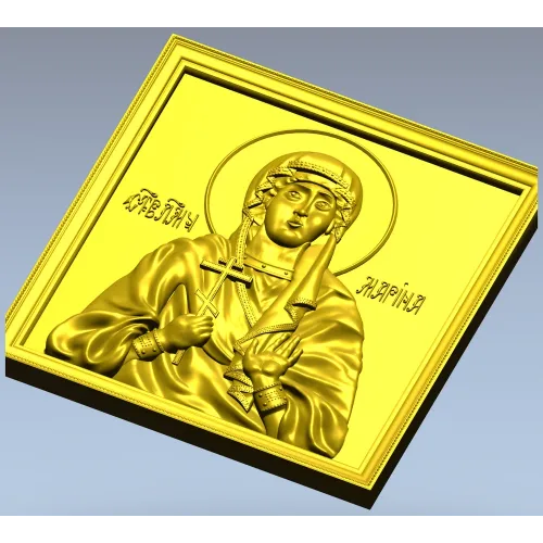 Saint Marina - high-relief icon STL for CNC