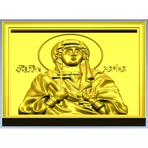 Saint Marina - high-relief icon STL for CNC