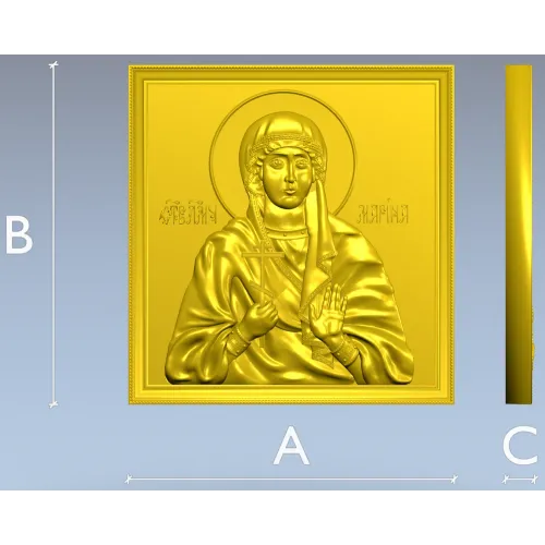 Saint Marina - high-relief icon STL for CNC