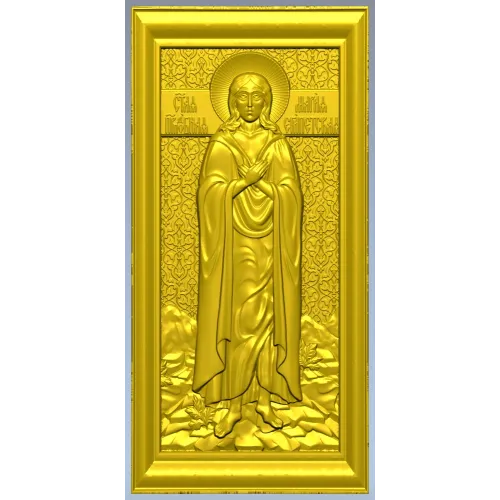 Saint Mary of Egypt icon relief STL