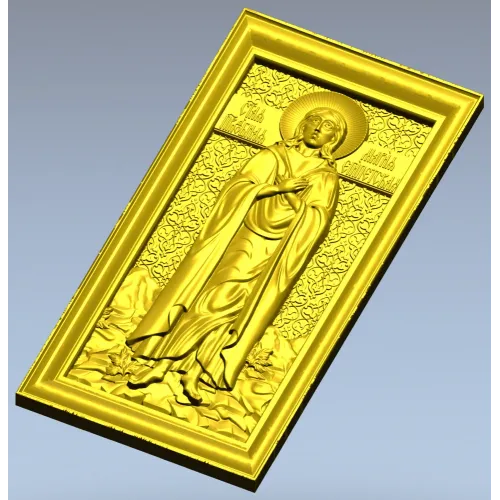 Saint Mary of Egypt icon relief STL
