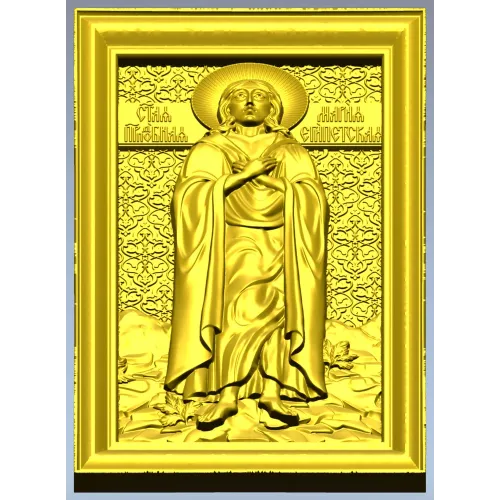 Saint Mary of Egypt icon relief STL