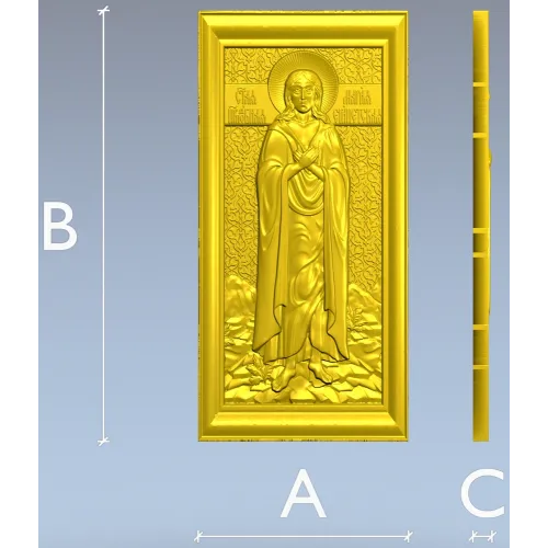 Saint Mary of Egypt icon relief STL