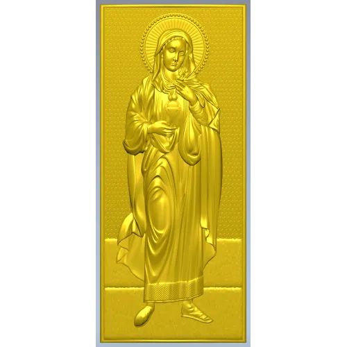 Saint Mary (Immaculate Heart) STL bas-relief for CNC