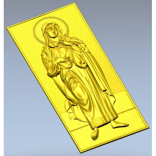 Saint Mary (Immaculate Heart) STL bas-relief for CNC