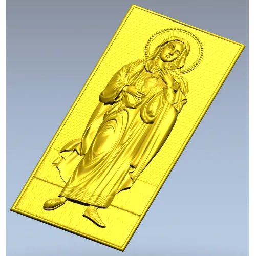 Saint Mary (Immaculate Heart) STL bas-relief for CNC