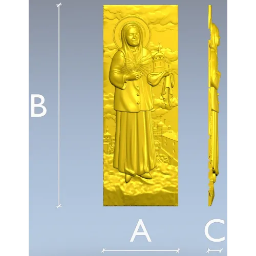 Saint Matrona of Moscow - Full-Relief Panel STL