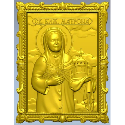Saint Matrona Icon STL for CNC milling