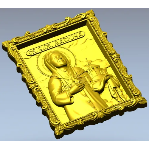Saint Matrona Icon STL for CNC milling
