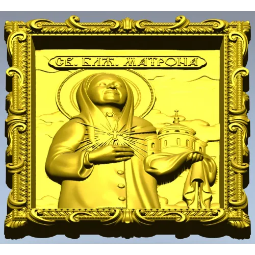 Saint Matrona Icon STL for CNC milling