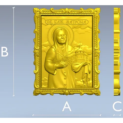 Saint Matrona Icon STL for CNC milling