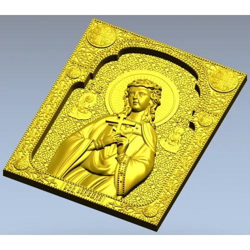 Saint Nadezhda icon STL relief for CNC