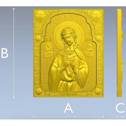 Saint Nadezhda icon STL relief for CNC