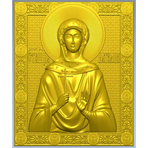 Saint Natalia Icon Relief STL - 3D model for CNC carving