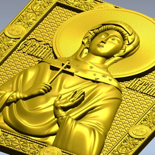 Saint Natalia Icon Relief STL - 3D model for CNC carving