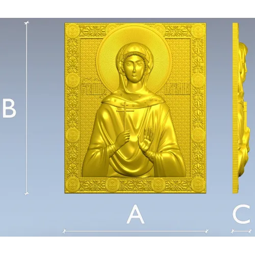 Saint Natalia Icon Relief STL - 3D model for CNC carving