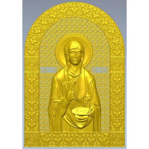 Saint Petka - icon relief STL for CNC