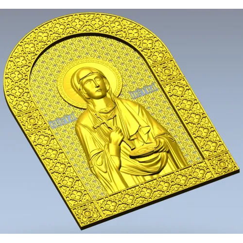 Saint Petka - icon relief STL for CNC