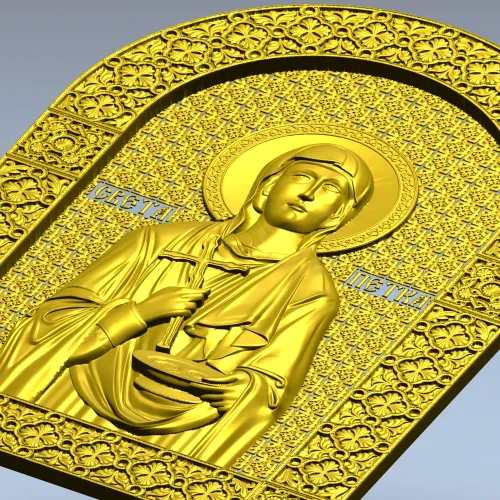 Saint Petka - icon relief STL for CNC