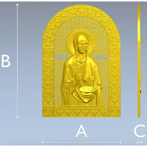 Saint Petka - icon relief STL for CNC