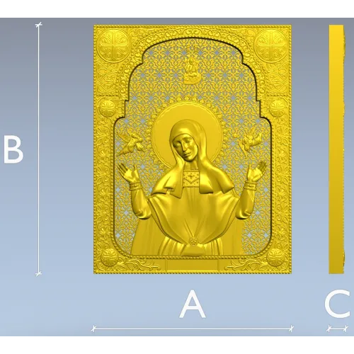 Saint Sophia icon STL 3D model for CNC carving