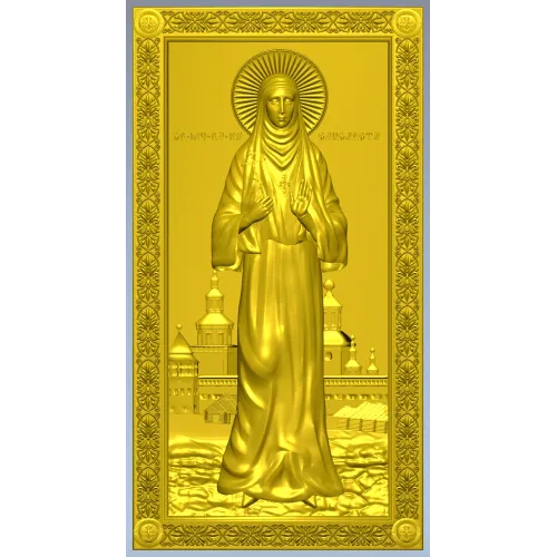 Saint Elizabeth high-relief icon STL for CNC milling