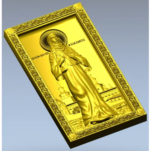 Saint Elizabeth high-relief icon STL for CNC milling